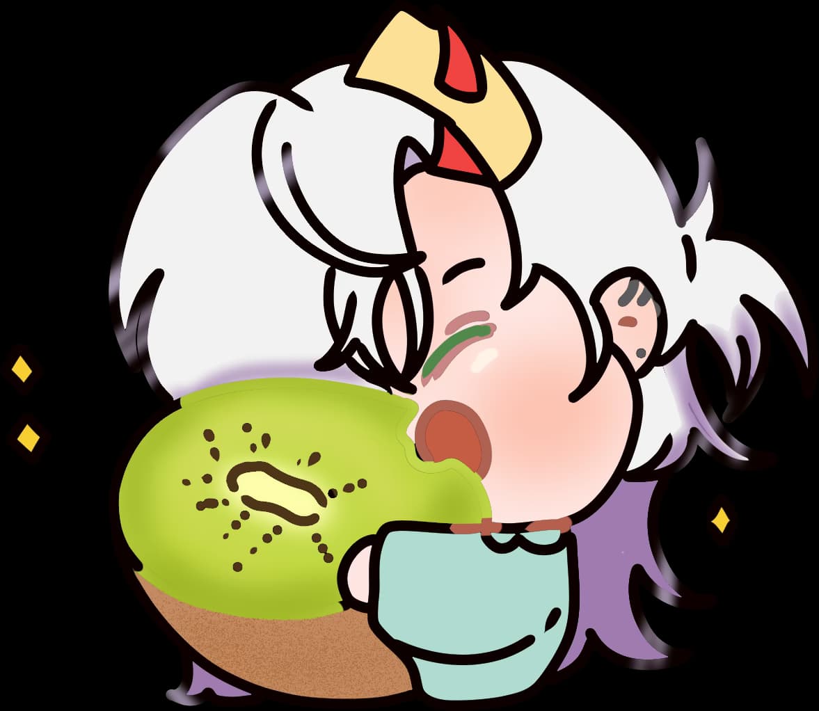 Eating Kiwi Sticker